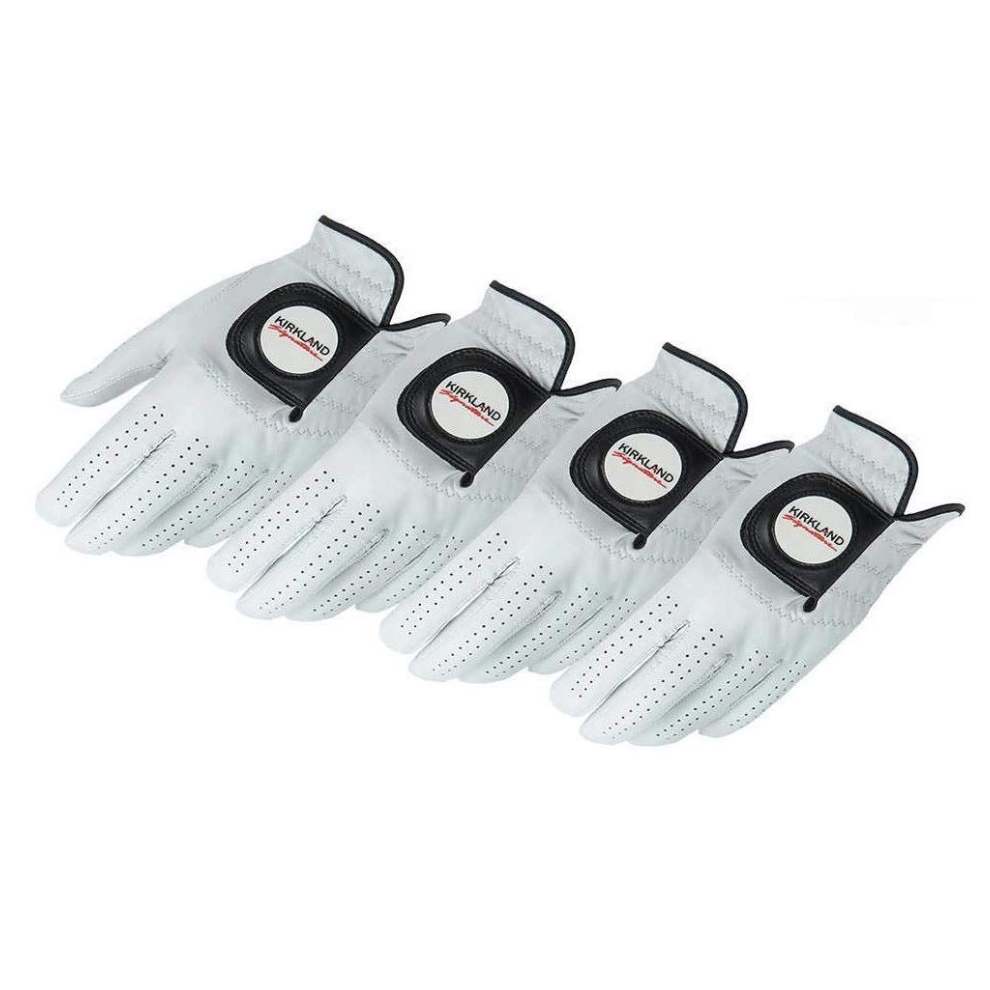 KIRKLAND SIGNATURE Golf Gloves Premium Cabretta Leather, Large, 4 Pack