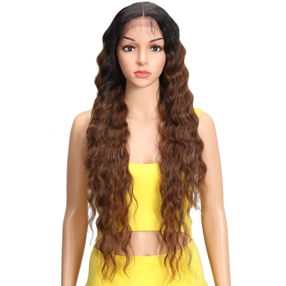 Joder Joedir Lace Front Wigs 30'' Long Wavy Synthetic Wigs For Women 130% Density Wigs(Tt1b/30)