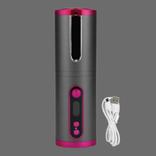 (Gris) Fer à boucler sans fil automatique, portable et USB rechargeable, bâton en céramique à rotation automatique et outils de coiffage