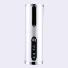 (Blanc) Boucleur automatique sans fil – Fer à boucler portable USB rechargeable – Bâton de curling en céramique à rotation automatique
