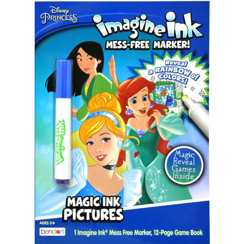 Disney Princess Βιβλίο Χρωματισμού και Δραστηριοτήτων με Imagine Ink και Αυτοκόλλητα 2