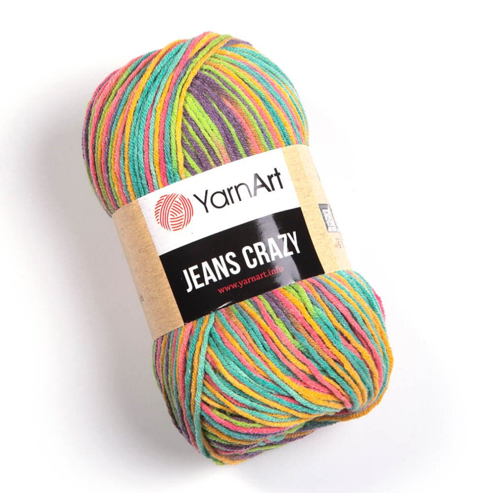 Fil à Tricoter Multicolore Yarnart Jeans Crazy Fil Pour BéBé Fil Pour Couverture Amigurumi Fil Acrylique D'éTé 55 Coton 176 Oz 1-image