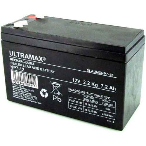 ULTRAMAX 12v 1.2Ah Replacement Battery for MOST RESPONSE ALARM Systems 1