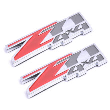 AIMOLL 2PCS Z71 4X4 Embleme Insigne 3D ABS Embleme Decal pentru Chevy GMC Silverado (Red Chrome)