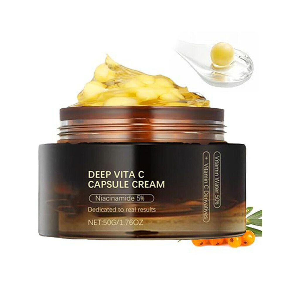 Deep Vitamin C Golden Capsule Hydrating Face Moisturizer, Antioxidant Protection, Lightweight Daily Skincare