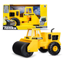 Tonka Steel Road Roller, Giocattolo in Acciaio Resistente, Giallo, Disegno Realistico, per Bambini dai 3 Anni