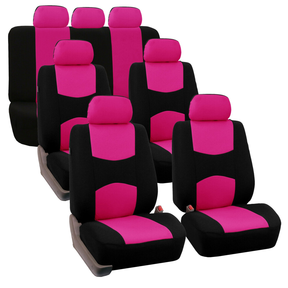 Fh Group Flat Cloth Full Set Car Seat Covers Three Row 7 Passenger Set 196342013904