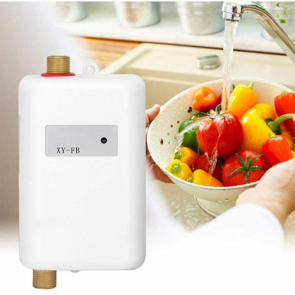 Electric Water Heater Instant Tankless Under Sink Tap 3000W For Kitchen Bathroom Salon