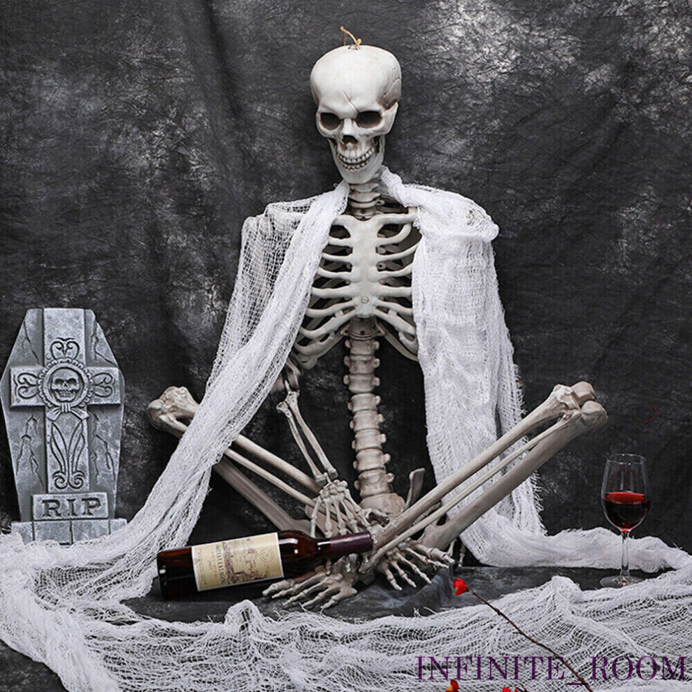 170CM Skeleton Full Size Poseable Human Halloween Party Prop Haunted House Decor