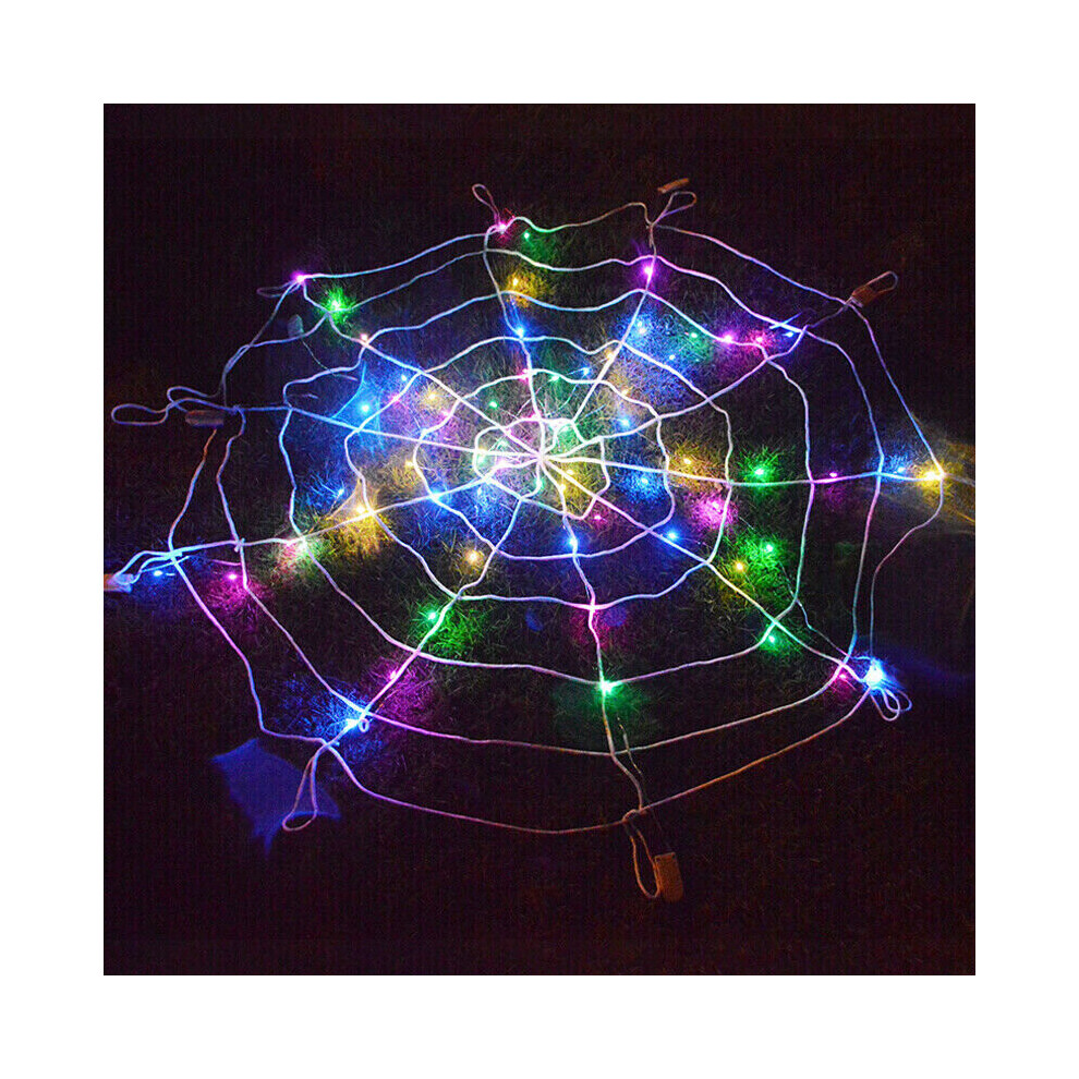 100 Led Halloween Decoration Giant Spider Web Lights Party Props Decor Outdoor