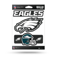 Rico Industries NFL Philadelphia Eagles Carbonfaser-Triple-Spirit-Aufkleber, 12,7 x 17,8 cm groes Blatt