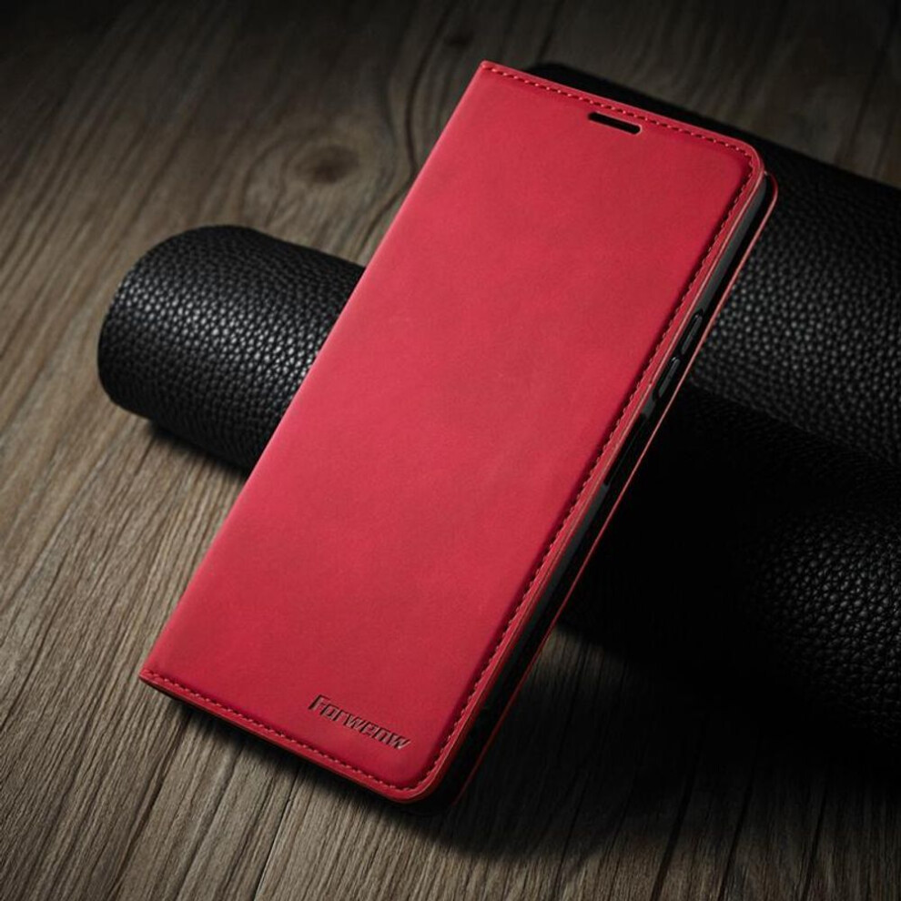 (red, iPhone 7/8/SE 2020/2022) Wallet Magnetic Flip With Card Slot Leather Case For Samsung Galaxy Xiaomi Redmi Huawei