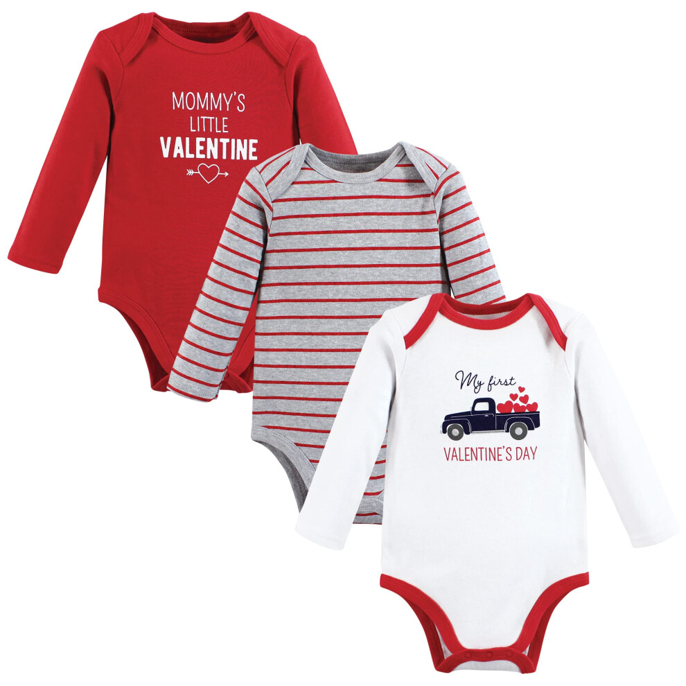 Body De Algod N De Manga Larga Unisex Para Beb Hudson Baby Con Dise O De Cami N De San Valent N De 3 A 6 Meses-image