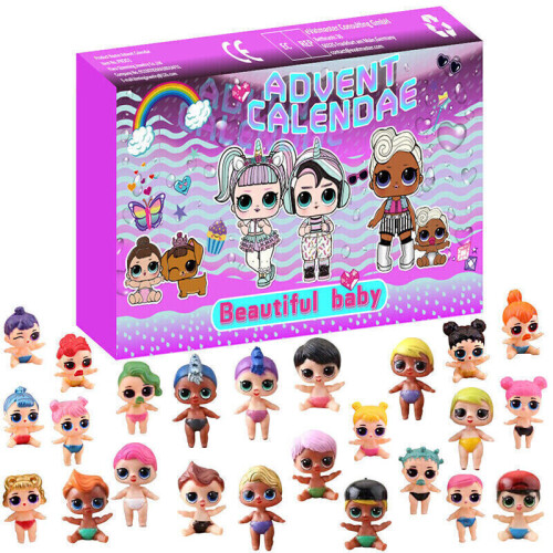 Christmas Doll Advent Calendar Countdown Calendar with Surprise Toys Gifts