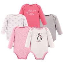 Hudson baby unisex baby bomuld langærmet bodysuits pink penguin 12-18 måneder os