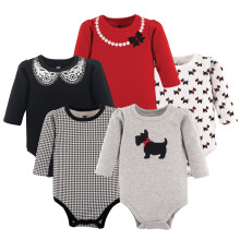 Hudson Baby Unisex vauvan puuvillaiset pitk hihaiset bodyt Scottie-koiralle 0-3 kuukautta US