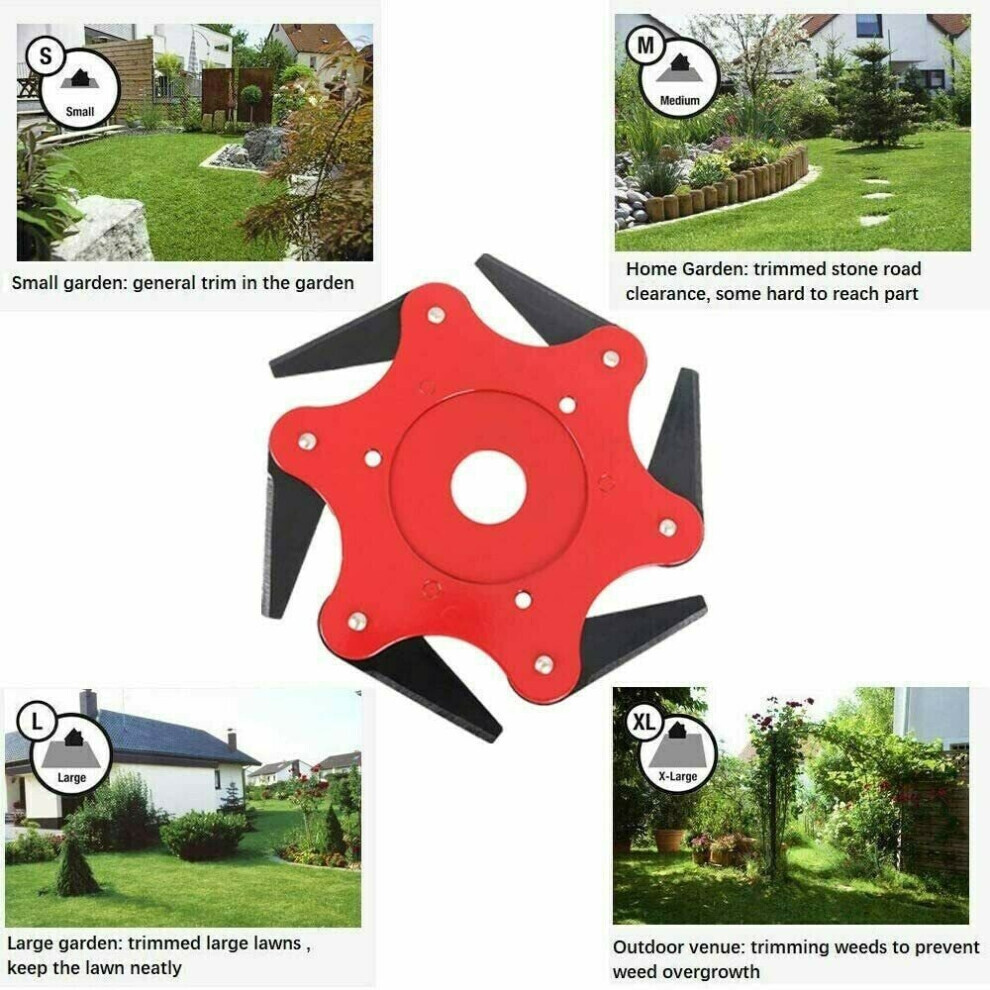 String Trimmer Head 6T Steel Blades Lawn Mower Grass Weed Cutter