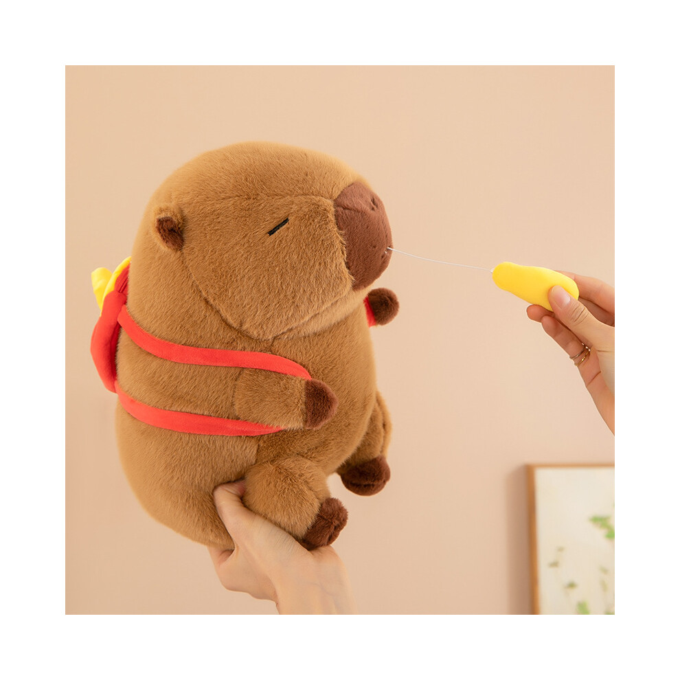 (Fries, 50cm) Capybara Fortune Tree Chef Plush Toy Koi Fish French Fries Kids Gift Backpack-image-OPC-PGHFVDW-NEW