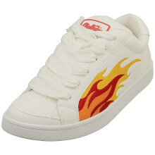 (6.5) Buffalo Liberty Vegan Womens Fashion Trainers in White Red