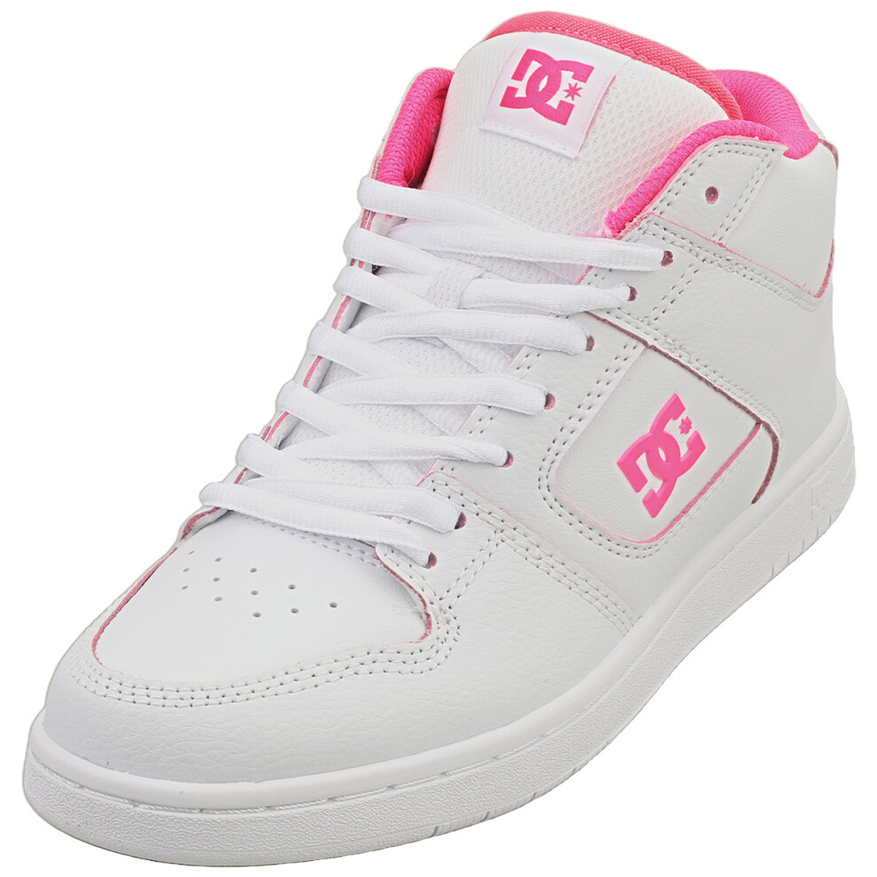 (7) DC Shoes Manteca 4 Mid Womens Skate Trainers in White Pink