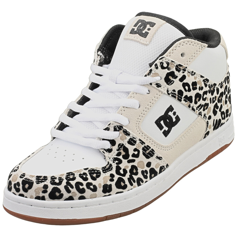 (6) DC Shoes Manteca 4 Mid Lx Womens Skate Trainers in White Leopard