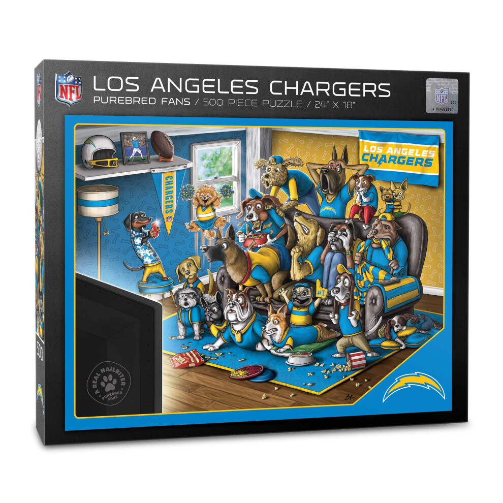 Photos - Jigsaw Puzzle / Mosaic YouTheFan NFL Los Angeles Chargers Purebred Fans 500pc Puzzle - A Real Nailbiter 2502076