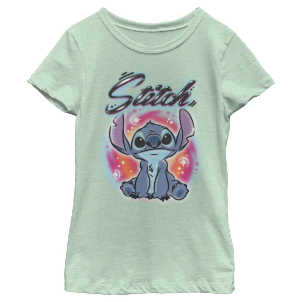 Disney girls Stitch Airbrush T Shirt  Mint  Large US