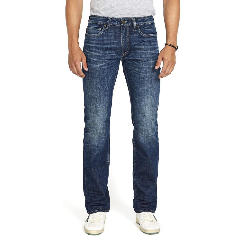 Buffalo David Bitton Jean droit décontracté pour homme Bleu foncé Sa