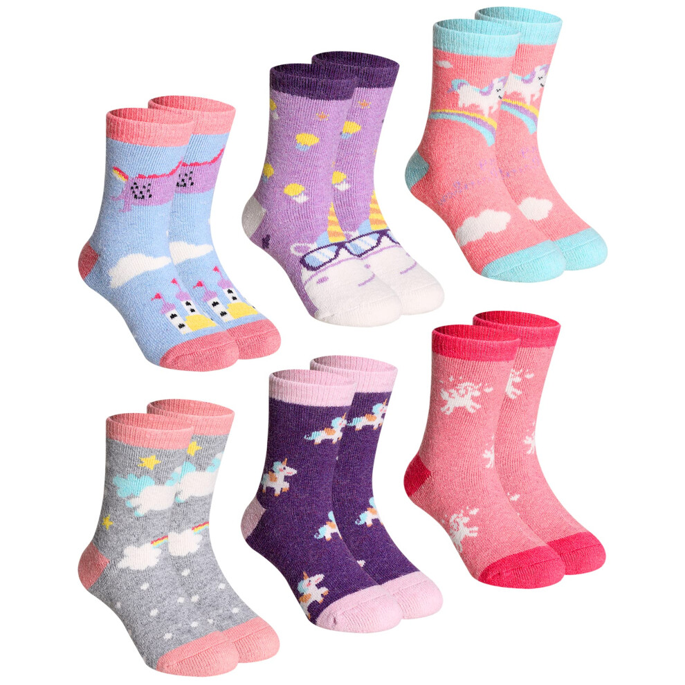 Chaussettes d'hiver chaudes en laine de couleur unie pour enfants, garçons et filles, thermiques C
