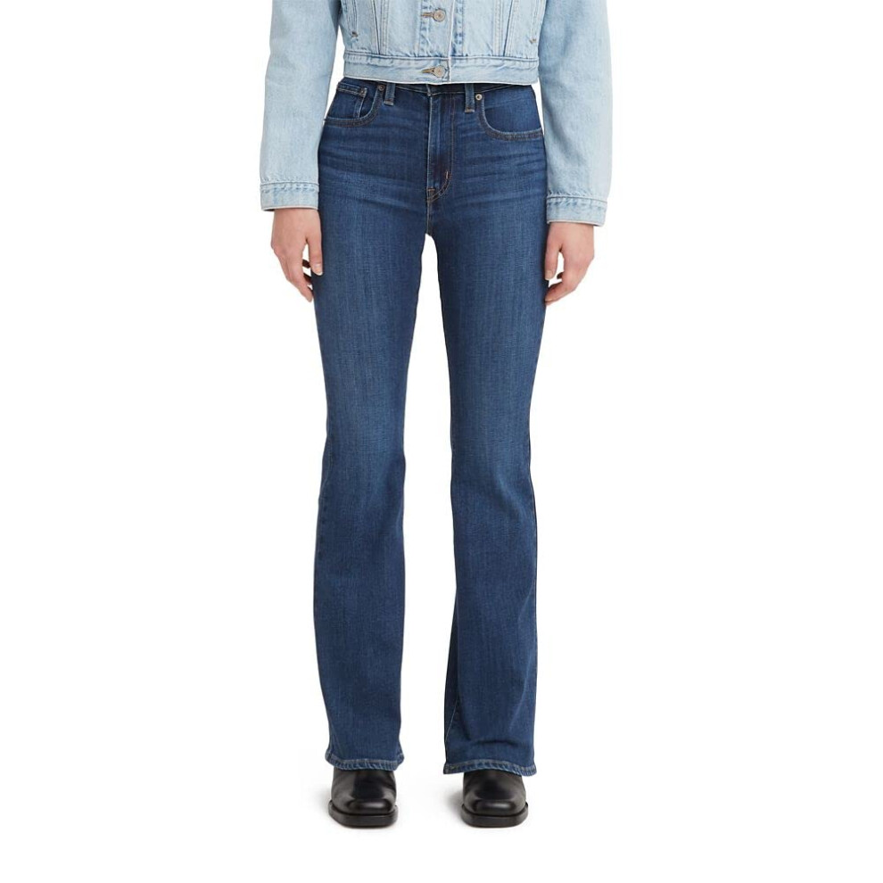 Levi's Women's 726 High Rise Flare Jeans  New Dark Indigo Worn in  34 Short