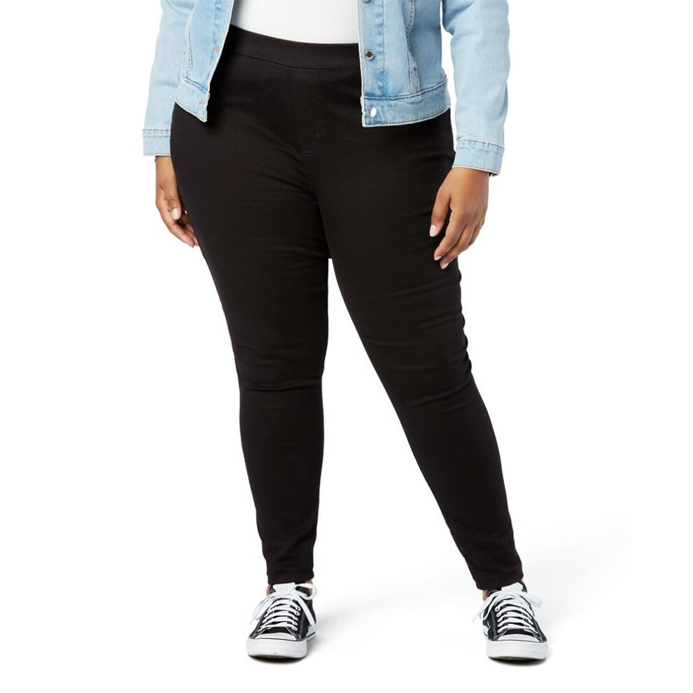 Levi Strauss Signature Gold Women's Totally Shaping Pull-on Skinny Jeans Available in Plus Size  Noir  24 Short