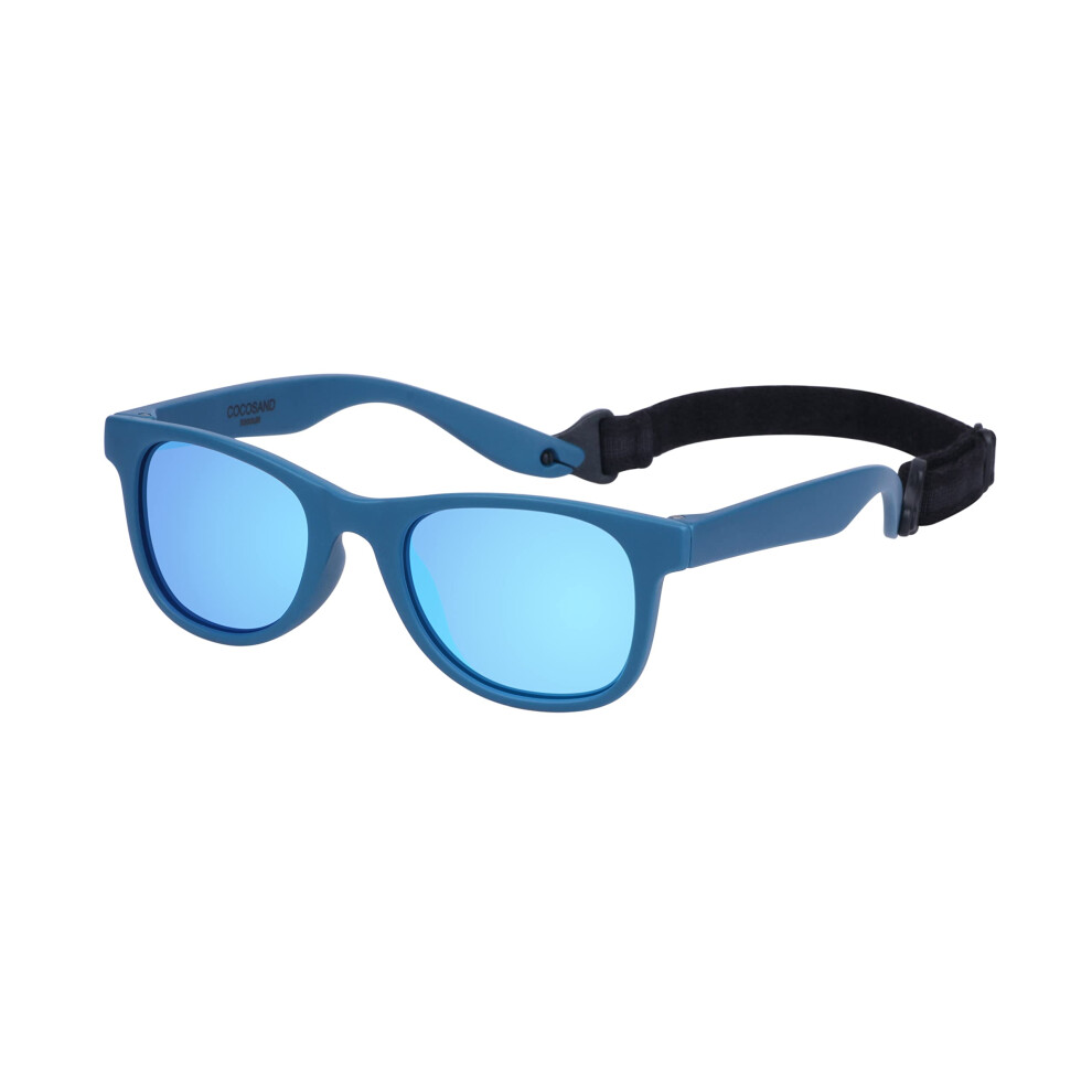 COCOSAND Toddler Sunglasses with Strap Flexible TPE Square Frame UV400