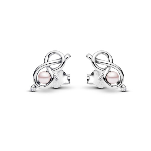 Pandora Pandora Infinity Knot Stud Earrings With Pearls