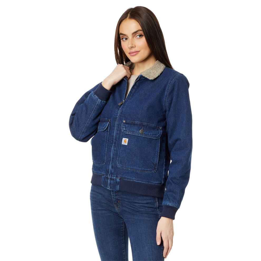 Carhartt Women's Relaxed Fit Denim Sherpa-Lined Jacket  Beech  X-Small