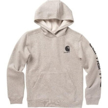 Carhartt Jungen Pullover Langarm Kapuzen-Sweatshirt, Grau Melange, M (10-12)