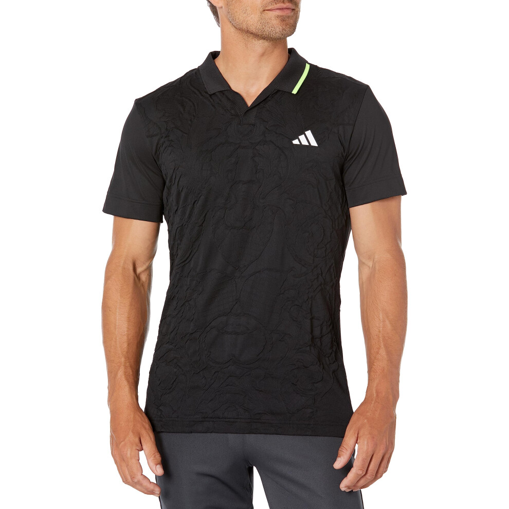 adidas Mens Tennis London Freelift Polo Shirt  Black  XLarge