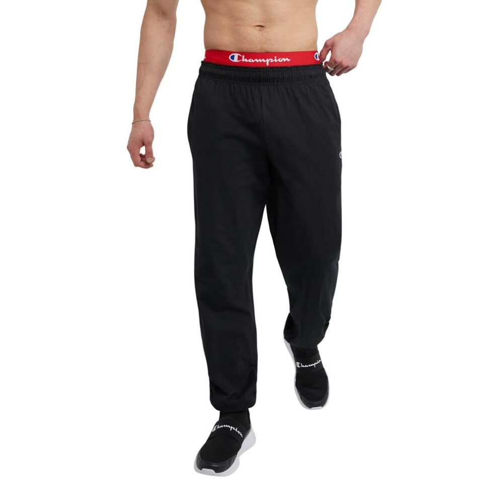Champion  Lightweight Lounge  Jersey Knit Casual Pants for Men Reg. or Big  Black C Patch Logo  3X-Large Tall