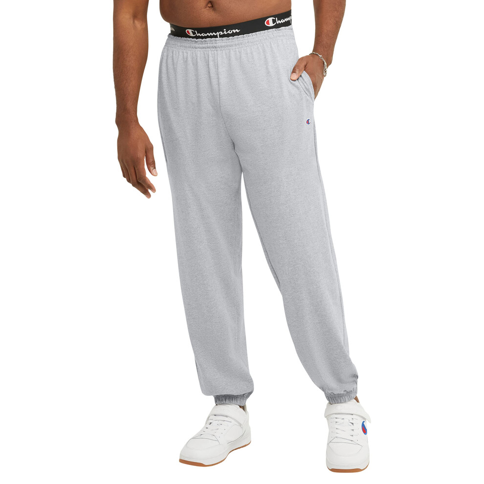 Champion  Lightweight Lounge  Jersey Knit Casual Pants for Men Reg Tall  Oxford Gray C Patch Logo  3X-Large Big