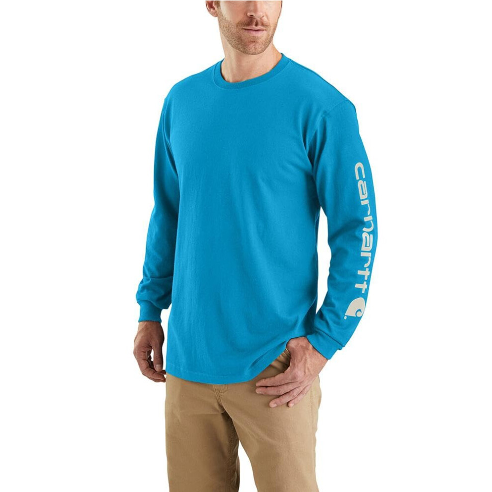 Carhartt Signature Sleeve Logo L/S Tee Atomic Blue SM