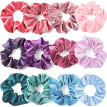 IVARYSS Scrunchies tytöille 12 kpl Velvet Scrunchies hiuksille Pehmeä poninhäntäpidike Söpöt Värit Joustavat hiusnauhat teinille ja naisille