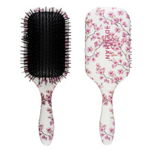 Denman Tangle Tamer Ultra (Cherry Blossom) Detangling Paddle Brush fr lockigt hr och svart naturligt hr - anvnd med bde vtt och torrt hr D