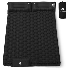 Voyager Double Sleeping Pad Ergonomic Durable 40D Nylon TPU Easy Inflation Deflation Compact & Lightweight, Black
