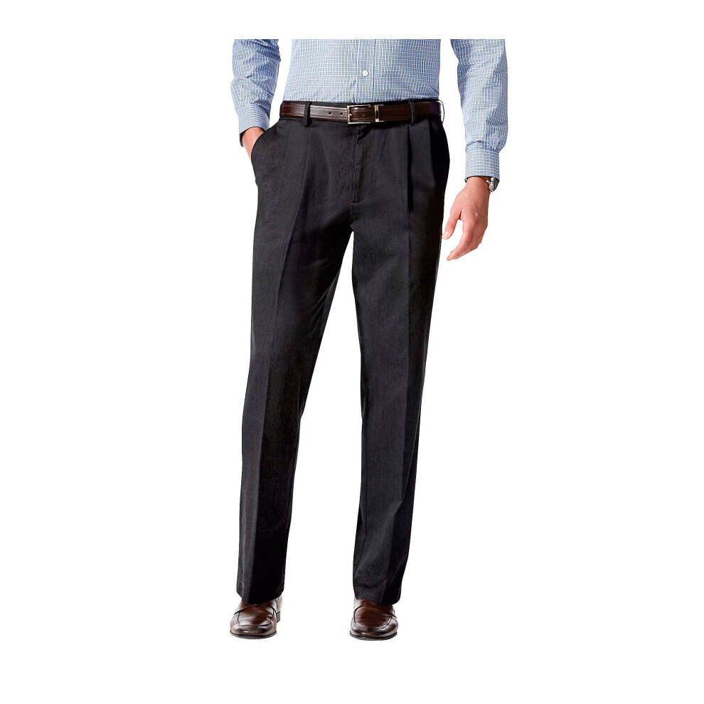 Pantalon kaki confortable coupe décontractée Dockers pour homme - Plissé Anthracite foncé
