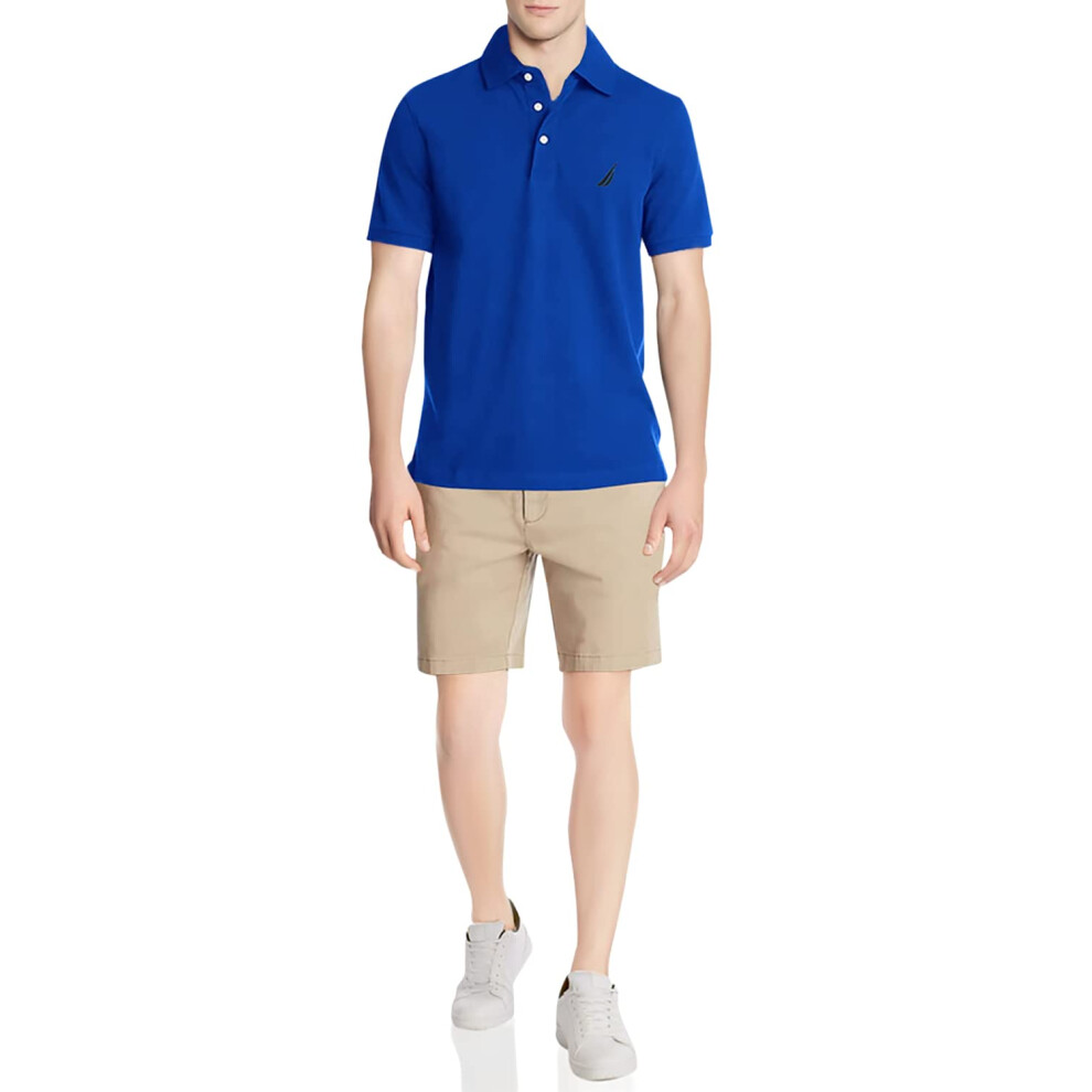 Polo piqué en coton extensible uni à manches courtes Nautica pour homme