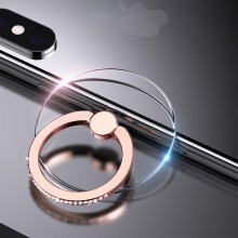 YINHEXI 2 Stck transparenter Handy-Ring-Stnder, Handy-Ring-Halterung, Fingergriff, 360-Grad-Drehung (Rosgold und Diamant-1)