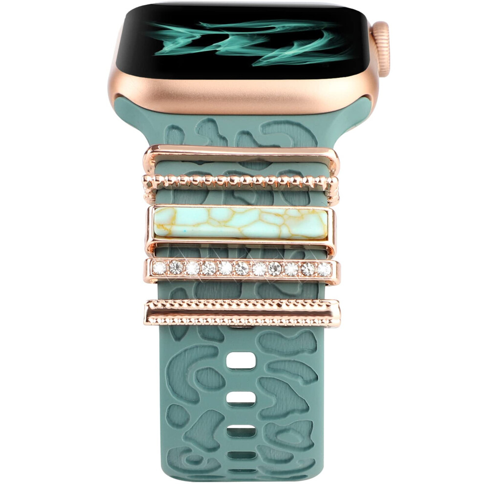 Boucles d'anneau décoratives compatibles avec les bracelets en silicone Apple Watch 38 mm