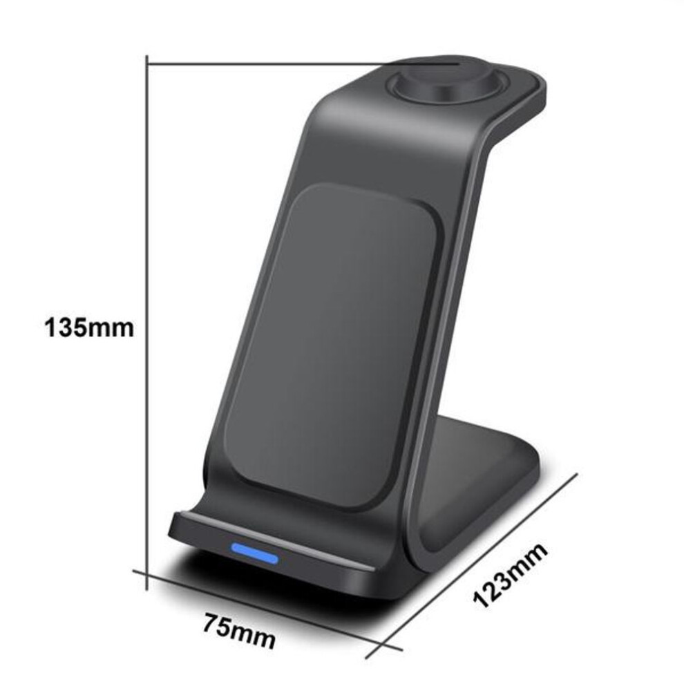 (black) 3 In 1 Charging Station For Iphone, Wireless Charger For Iphone 15 14 13 12 11 Pro Max & Apple Watch - Wireless Charging Station For Airpods Pro 3