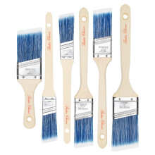 Pincéis de Pintura Bates, 6 Peças, 1", 1.5", 2", Pincéis Angulares, Cabo de Madeira Tratada