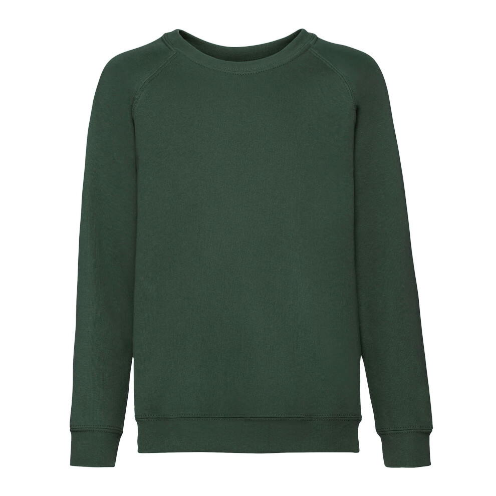 (9-11 Years, Bottle Green) Fruit of the Loom Childrens/Kids Classic Raglan Sweatshirt