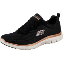 Skechers 149303 Flex Appeal 4.0 Damen Sneaker Wbpk=Wei Schwarz Rosa 10